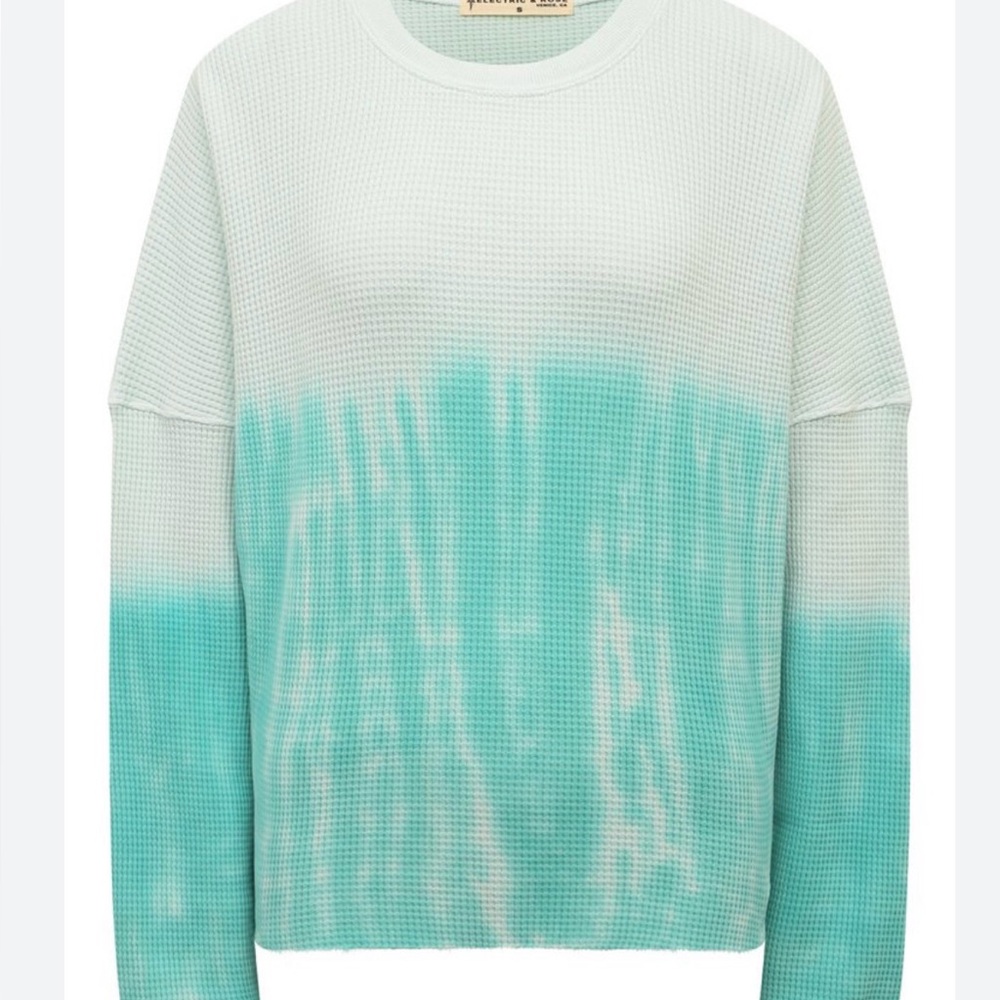 Electric & Rose Aqua Ombre Waffle Knit Sweatshirt